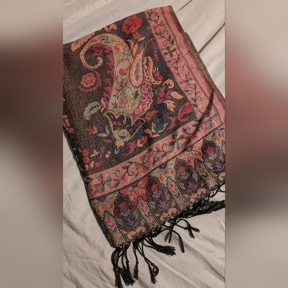 Rich colored paisley scarf